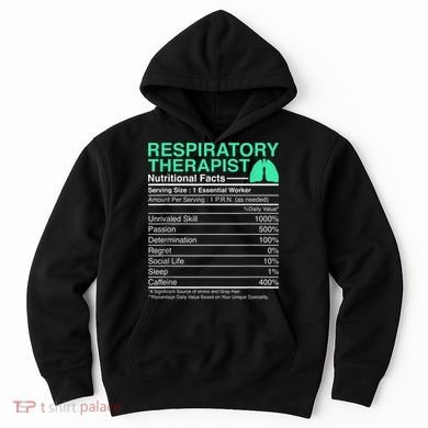 Respiratory Therapist Nutritional Facts Lungs Therapy Hoodie