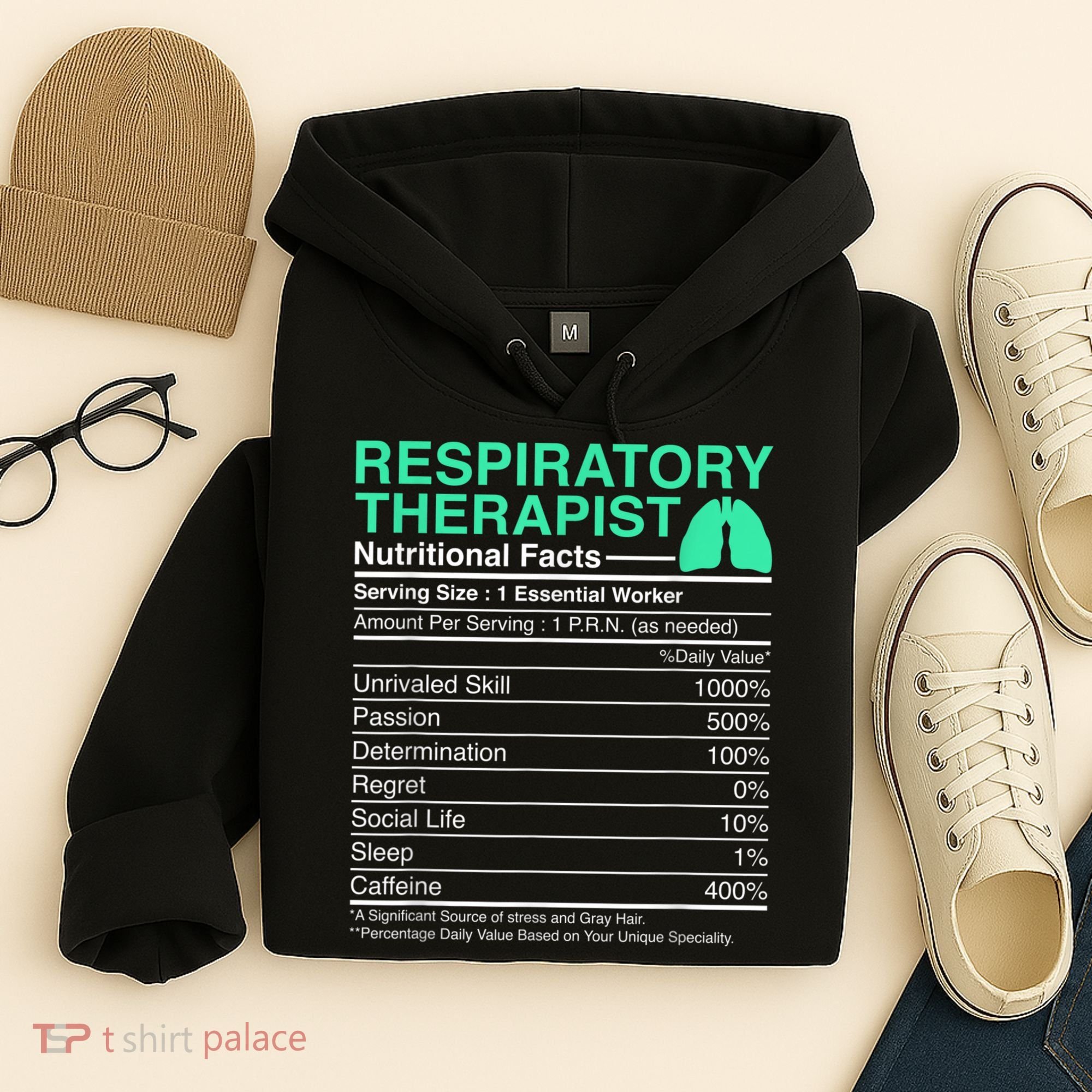 Respiratory Therapist Nutritional Facts Lungs Therapy Hoodie