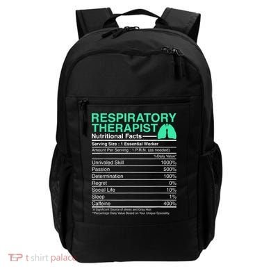 Respiratory Therapist Nutritional Facts Lungs Therapy Backpack