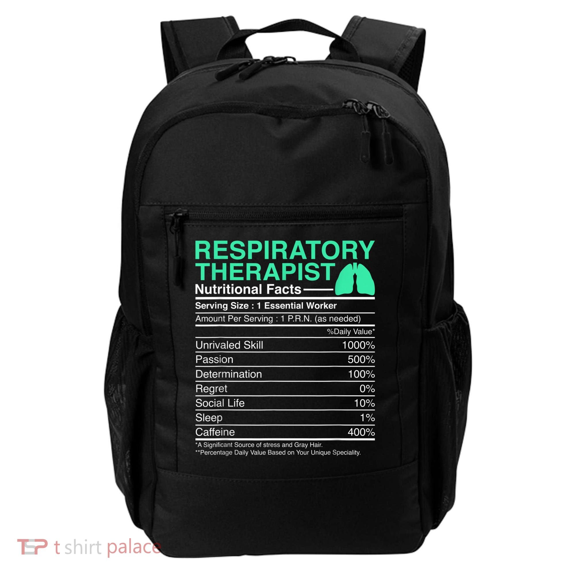 Respiratory Therapist Nutritional Facts Lungs Therapy Backpack