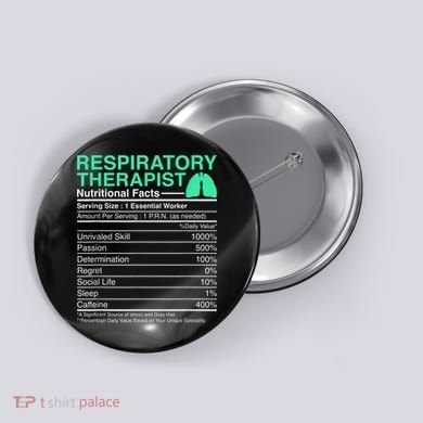 Respiratory Therapist Nutritional Facts Lungs Therapy Button