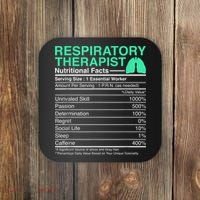 Respiratory Therapist Nutritional Facts Lungs Therapy Coaster thumb 0