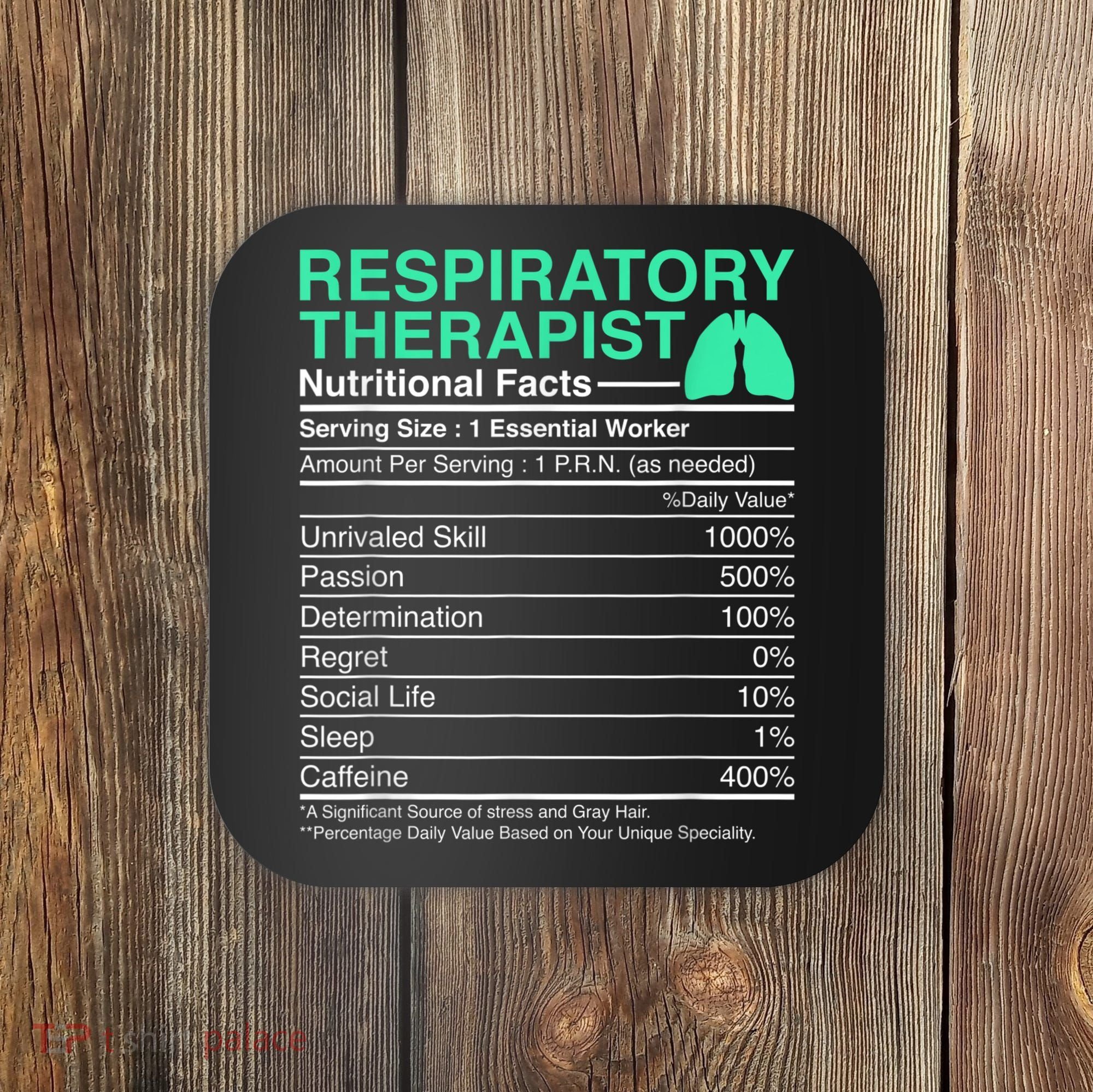 Respiratory Therapist Nutritional Facts Lungs Therapy Coaster