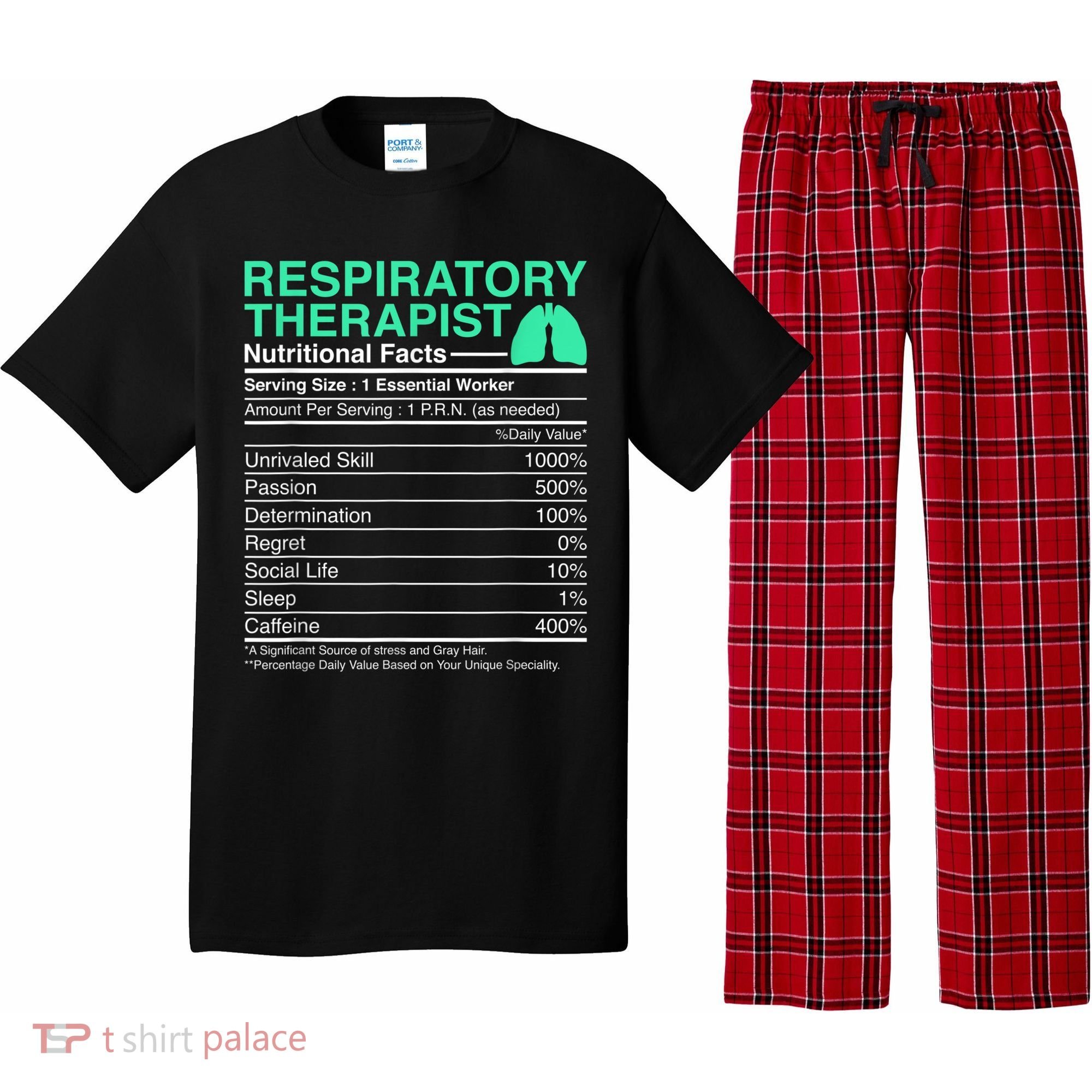 Respiratory Therapist Nutritional Facts Lungs Therapy Pajama Set
