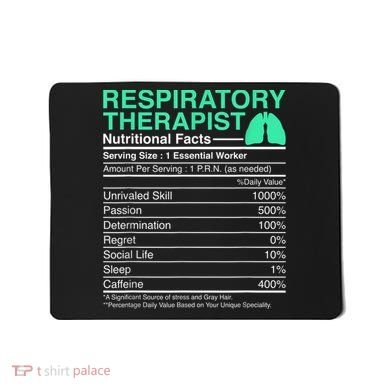 Respiratory Therapist Nutritional Facts Lungs Therapy Mousepad