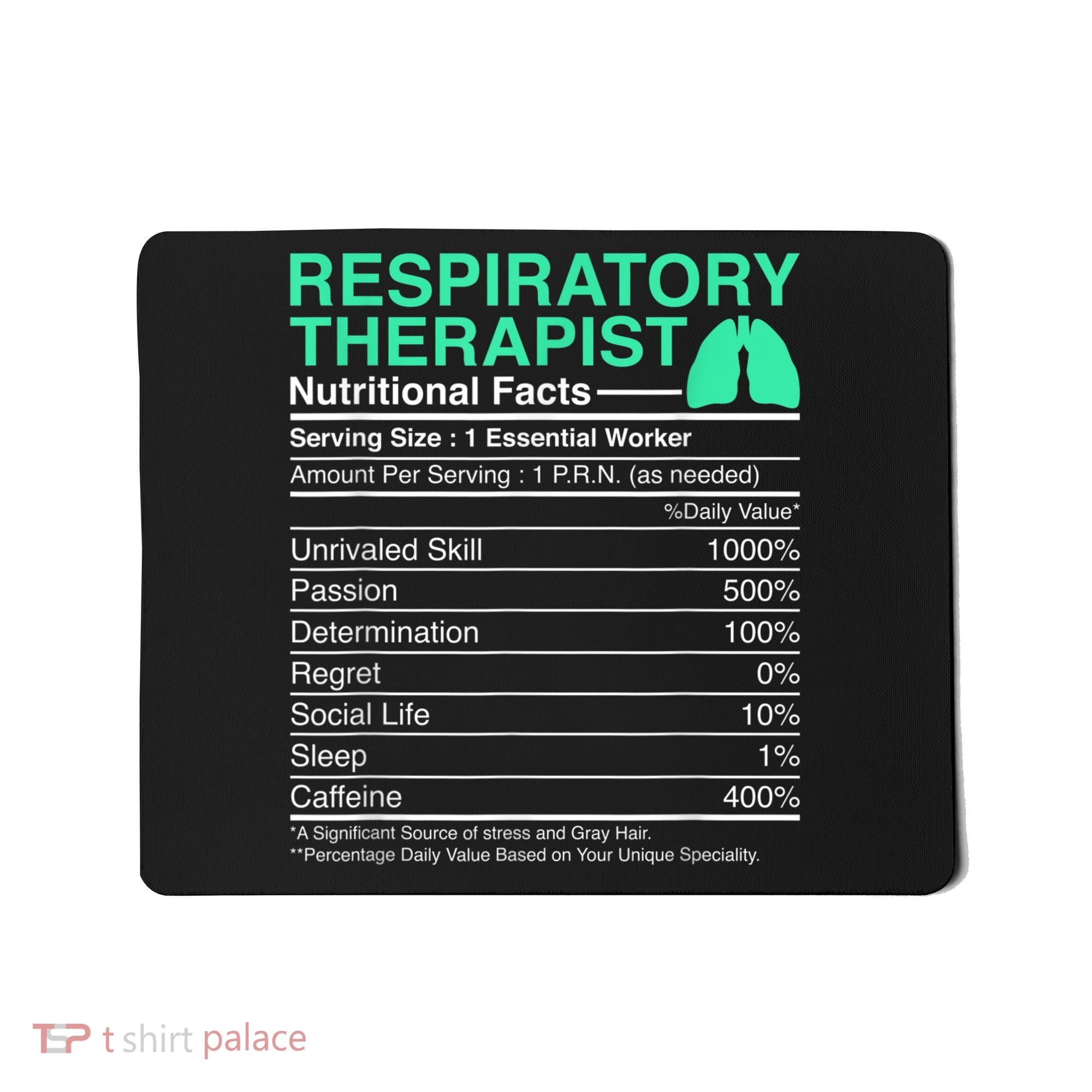 Respiratory Therapist Nutritional Facts Lungs Therapy Mousepad