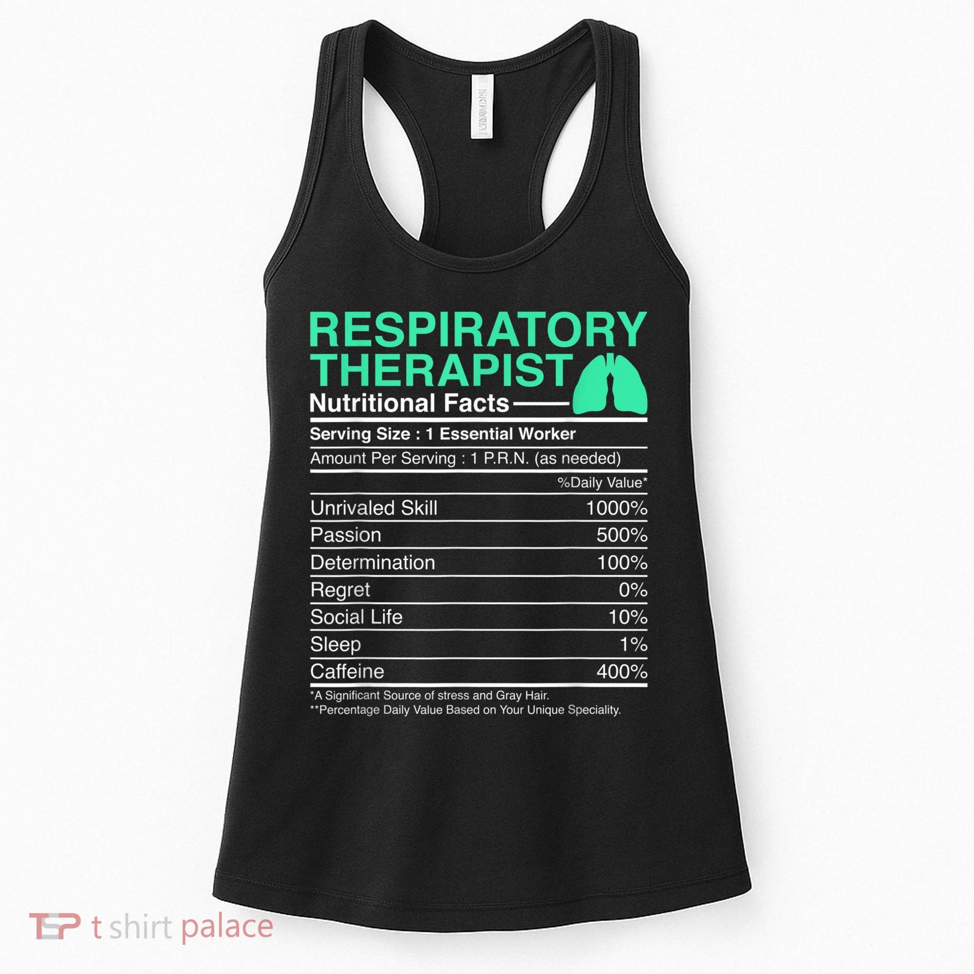 Respiratory Therapist Nutritional Facts Lungs Therapy Women's Tank Top