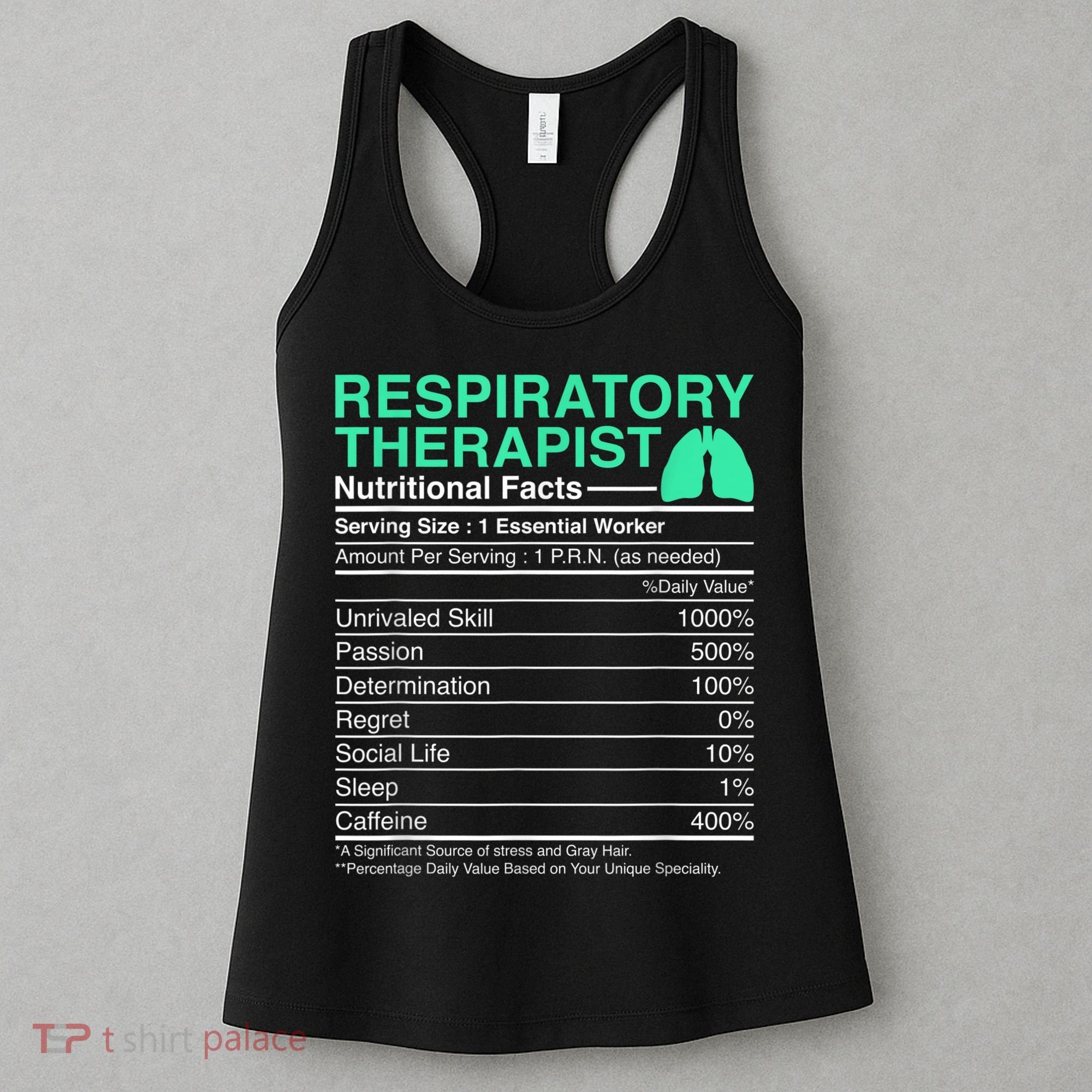 Respiratory Therapist Nutritional Facts Lungs Therapy Women's Tank Top