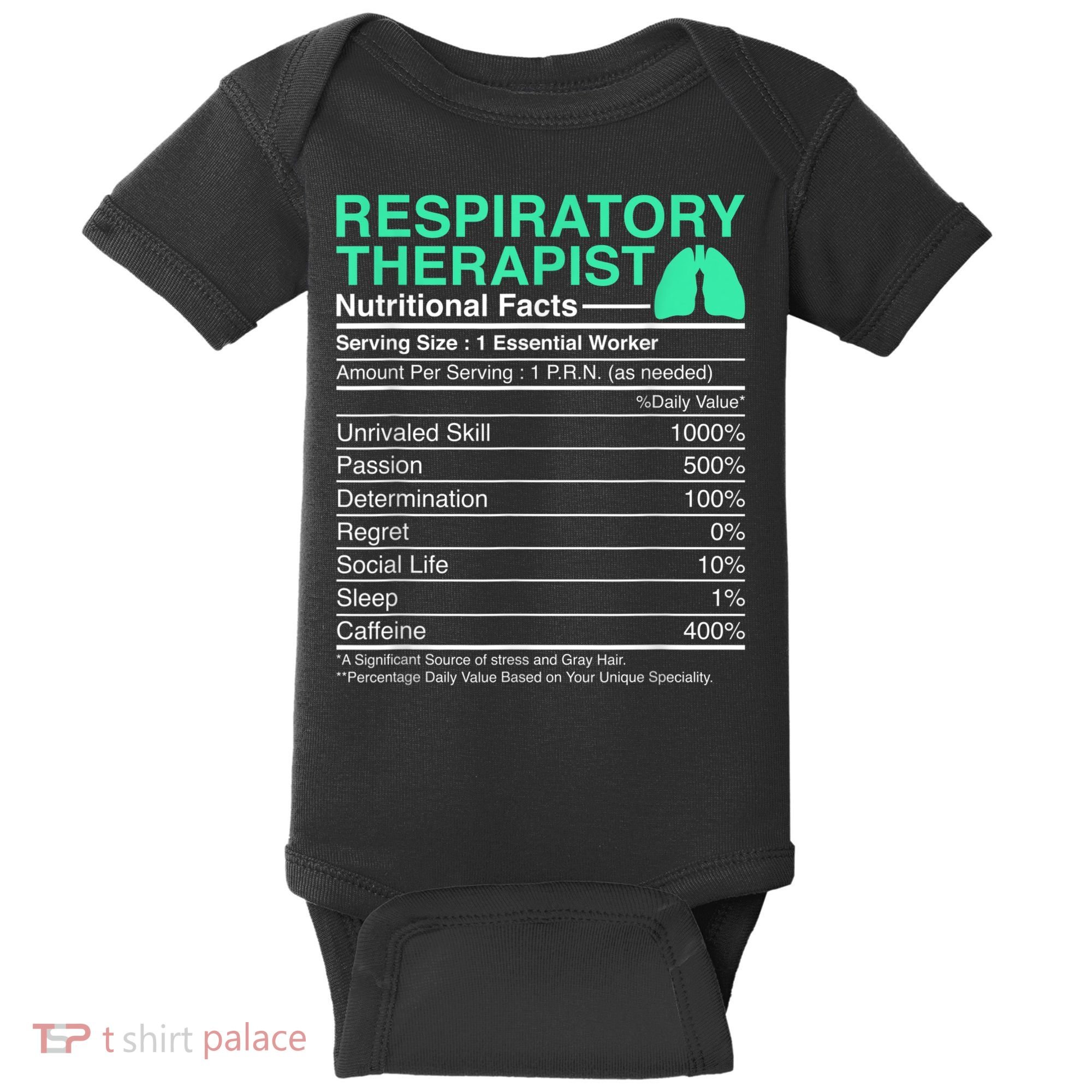Respiratory Therapist Nutritional Facts Lungs Therapy Baby Bodysuit