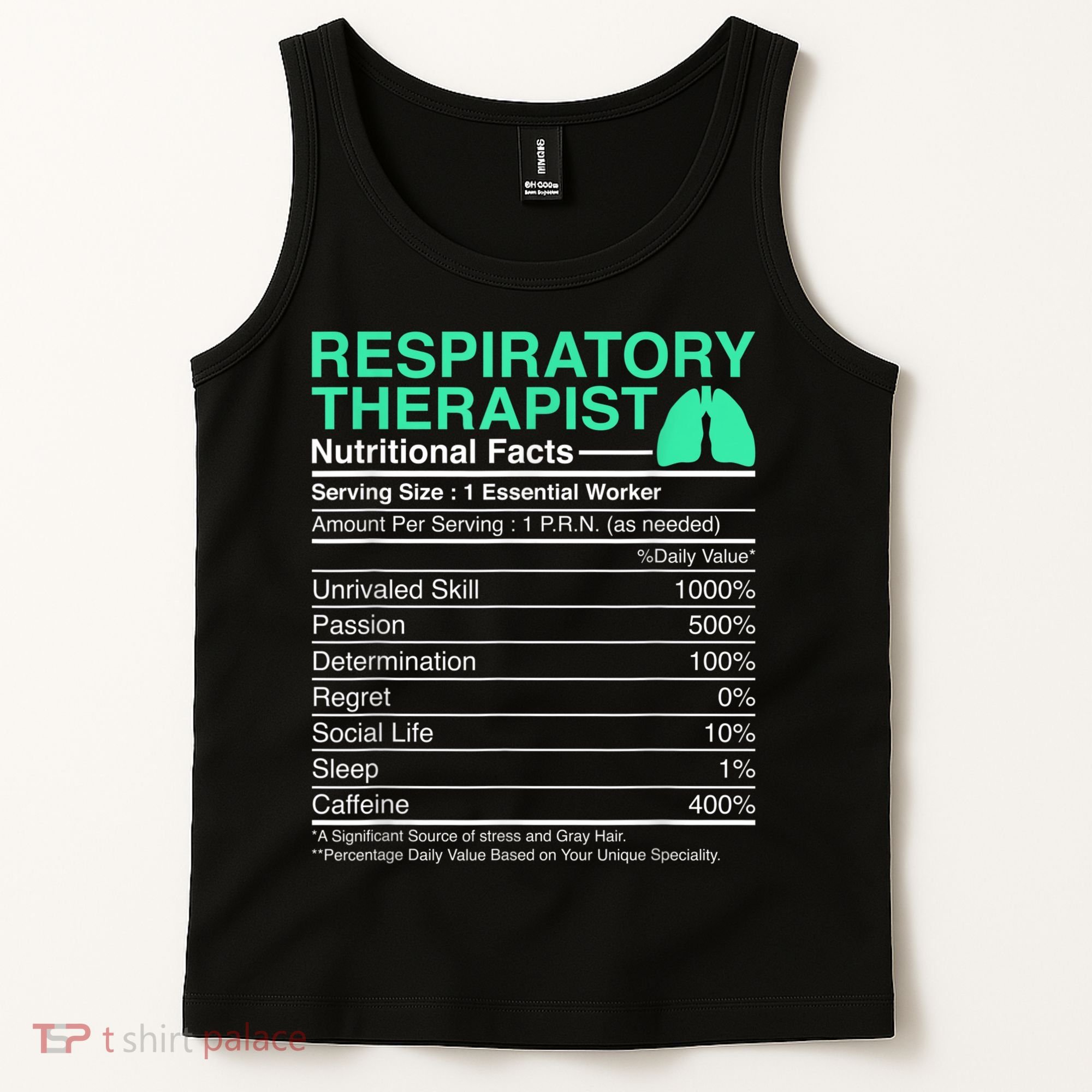 Respiratory Therapist Nutritional Facts Lungs Therapy Tank Top