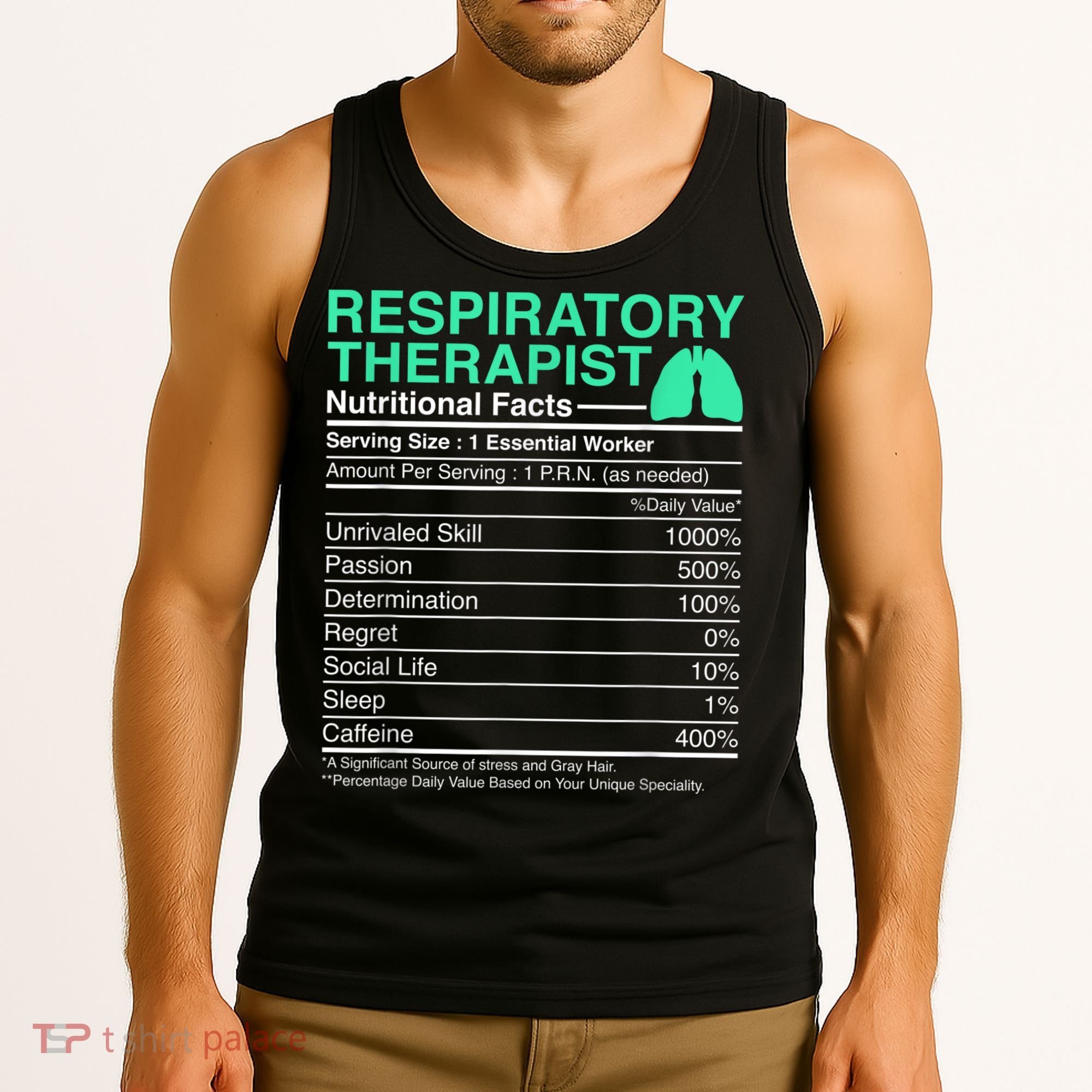 Respiratory Therapist Nutritional Facts Lungs Therapy Tank Top