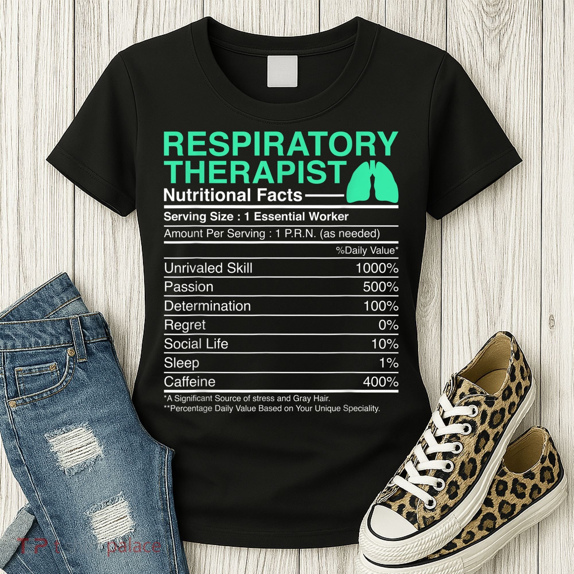 Respiratory Therapist Nutritional Facts Lungs Therapy Women's T-Shirt