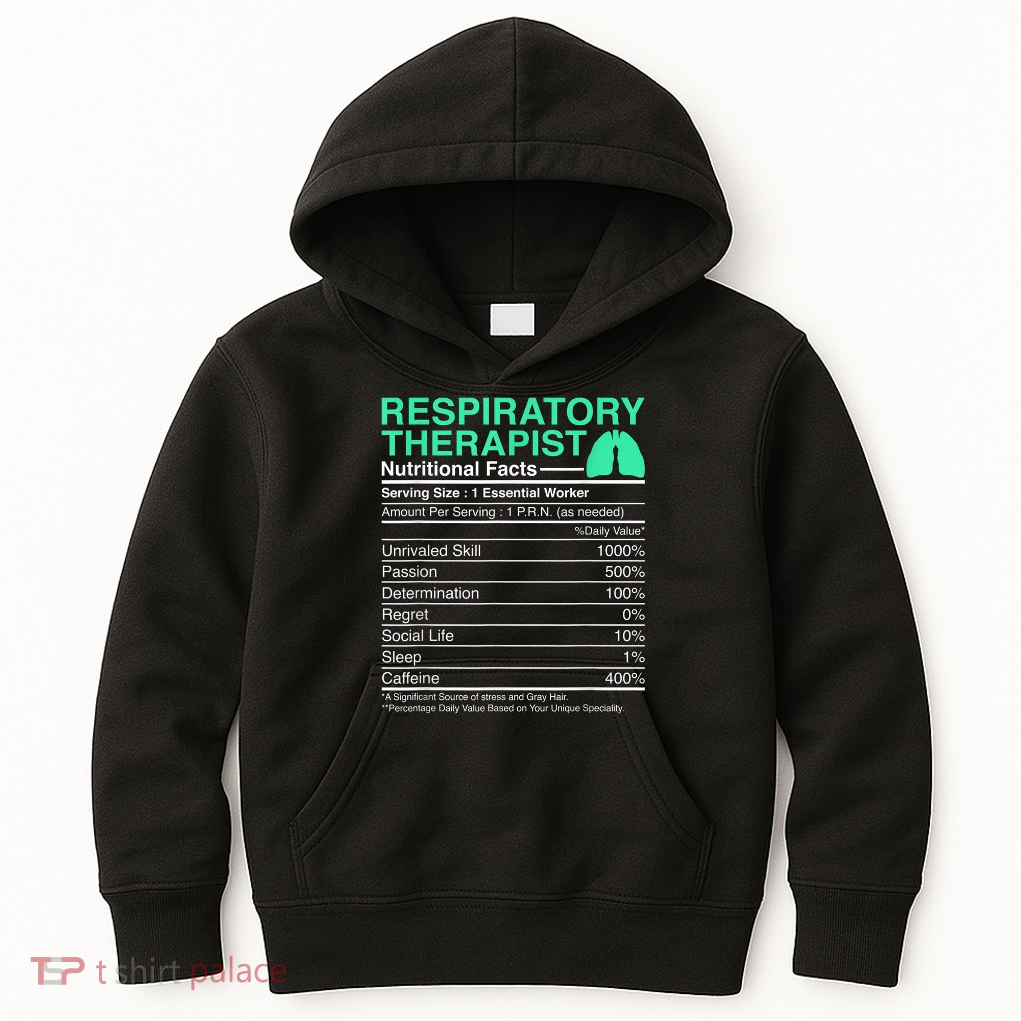 Respiratory Therapist Nutritional Facts Lungs Therapy Kids Hoodie