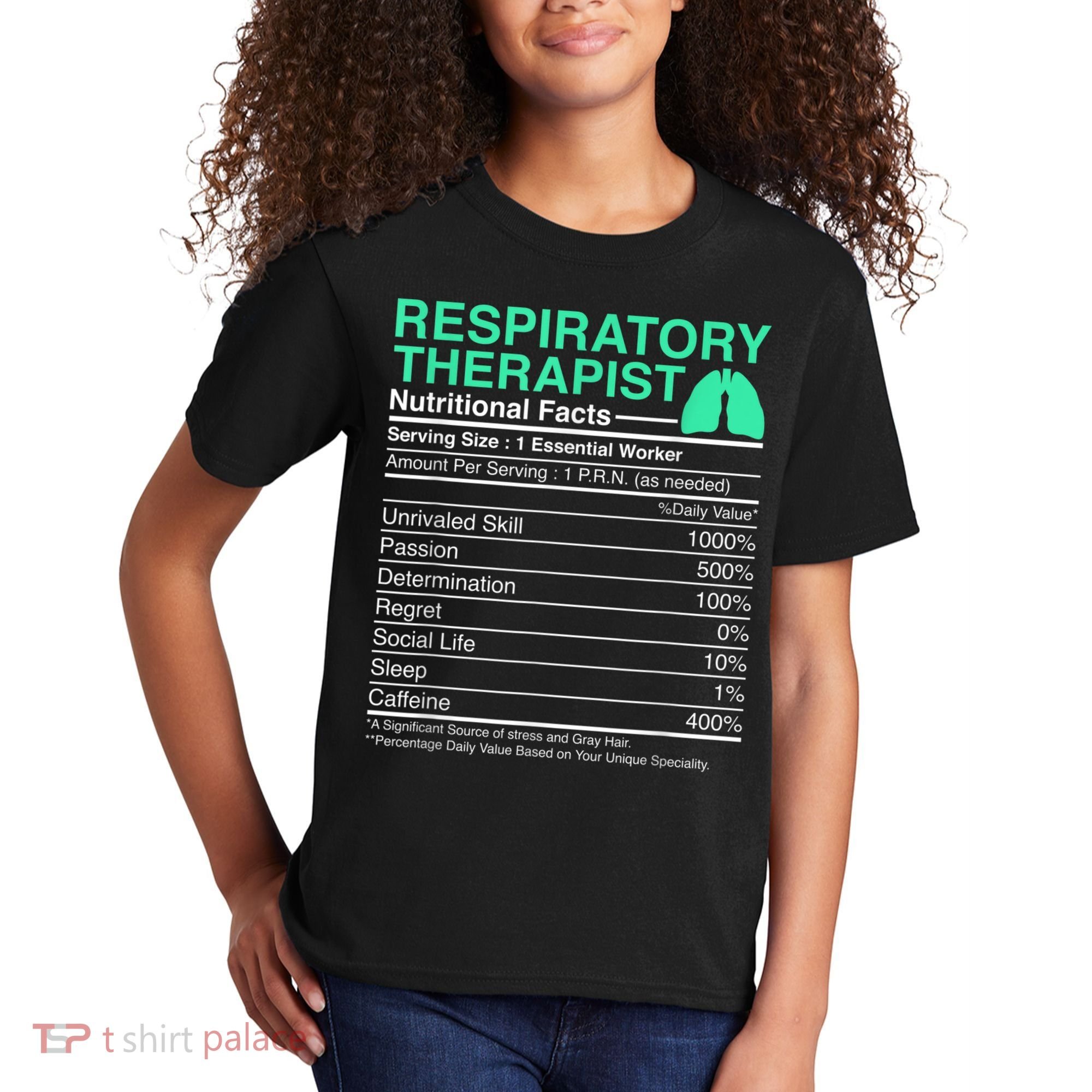 Respiratory Therapist Nutritional Facts Lungs Therapy Kids T-Shirt