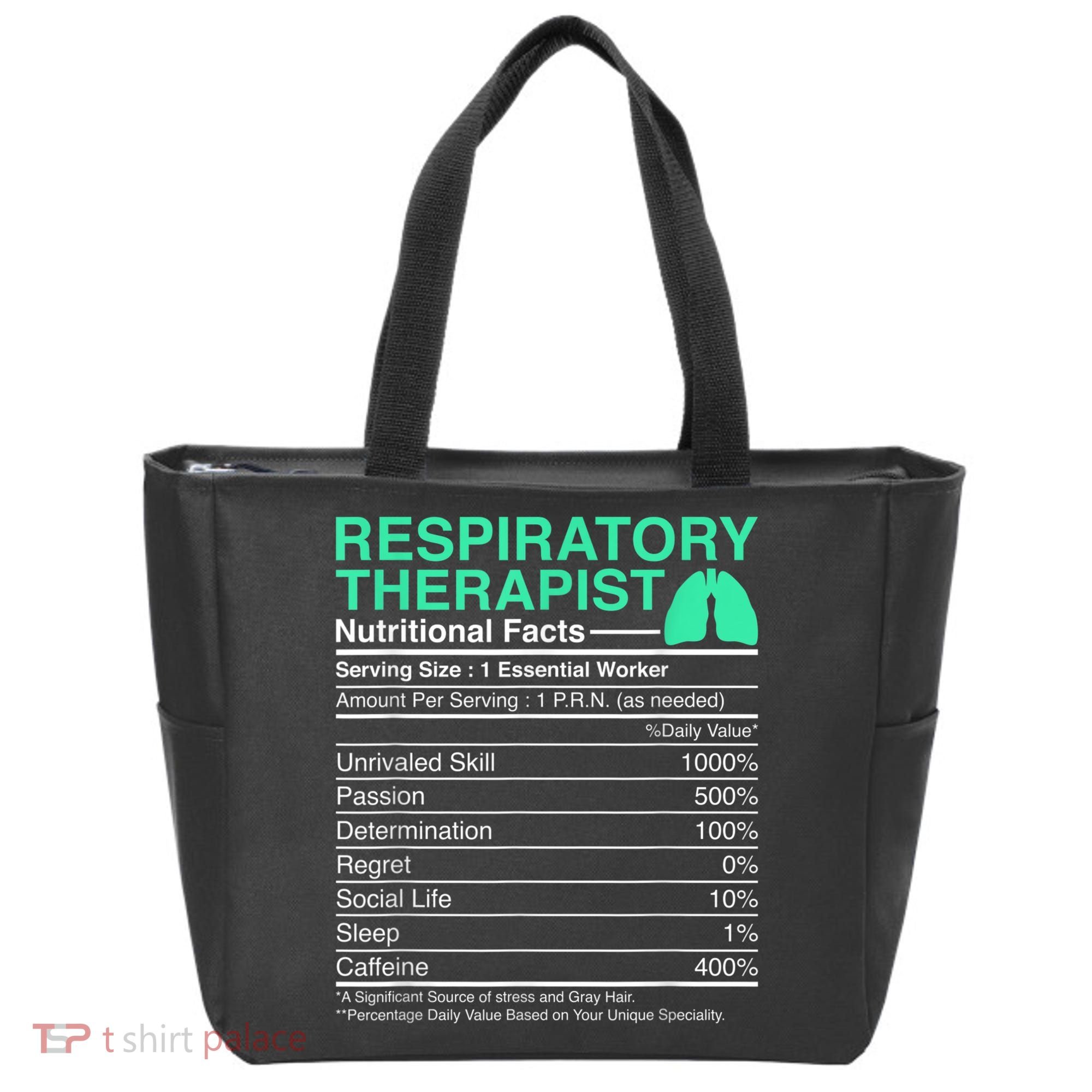 Respiratory Therapist Nutritional Facts Lungs Therapy Tote Bag