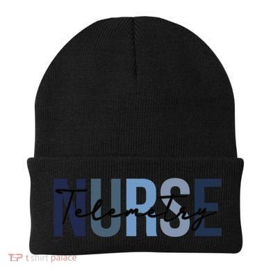 Retro Telemetry Nurse Print For Nursing Student Beanie