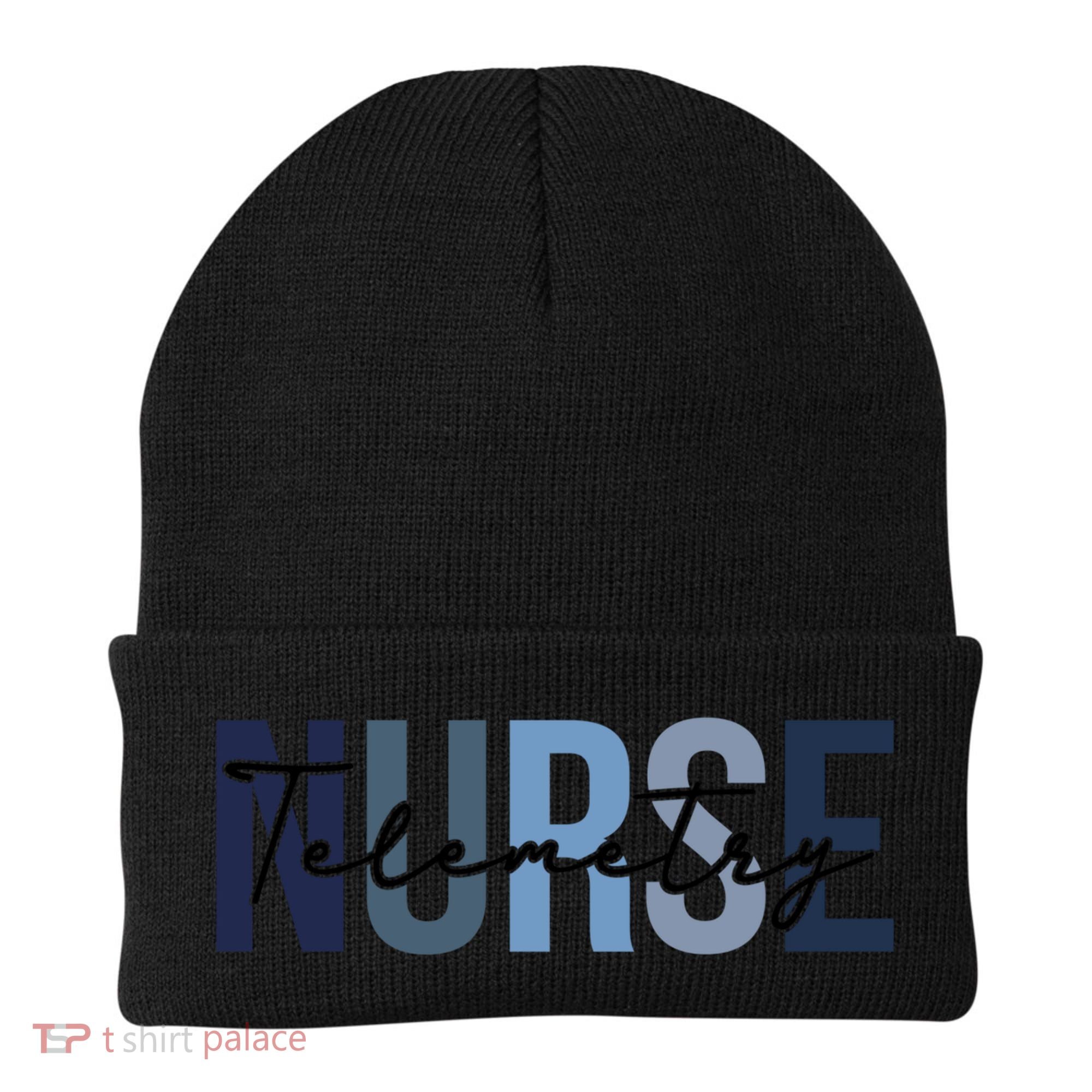 Retro Telemetry Nurse Print For Nursing Student Beanie