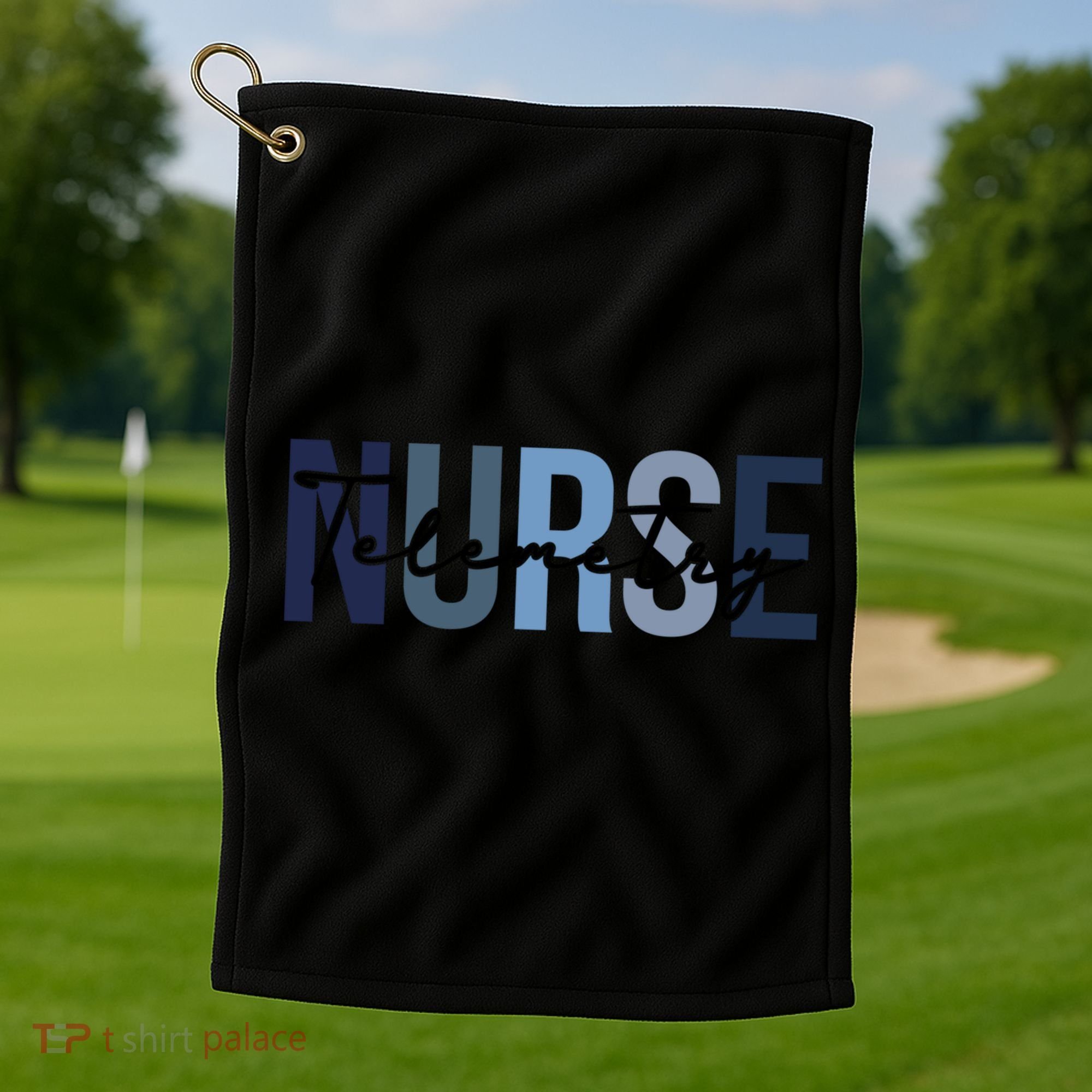 Retro Telemetry Nurse Print For Nursing Student Golf Towel