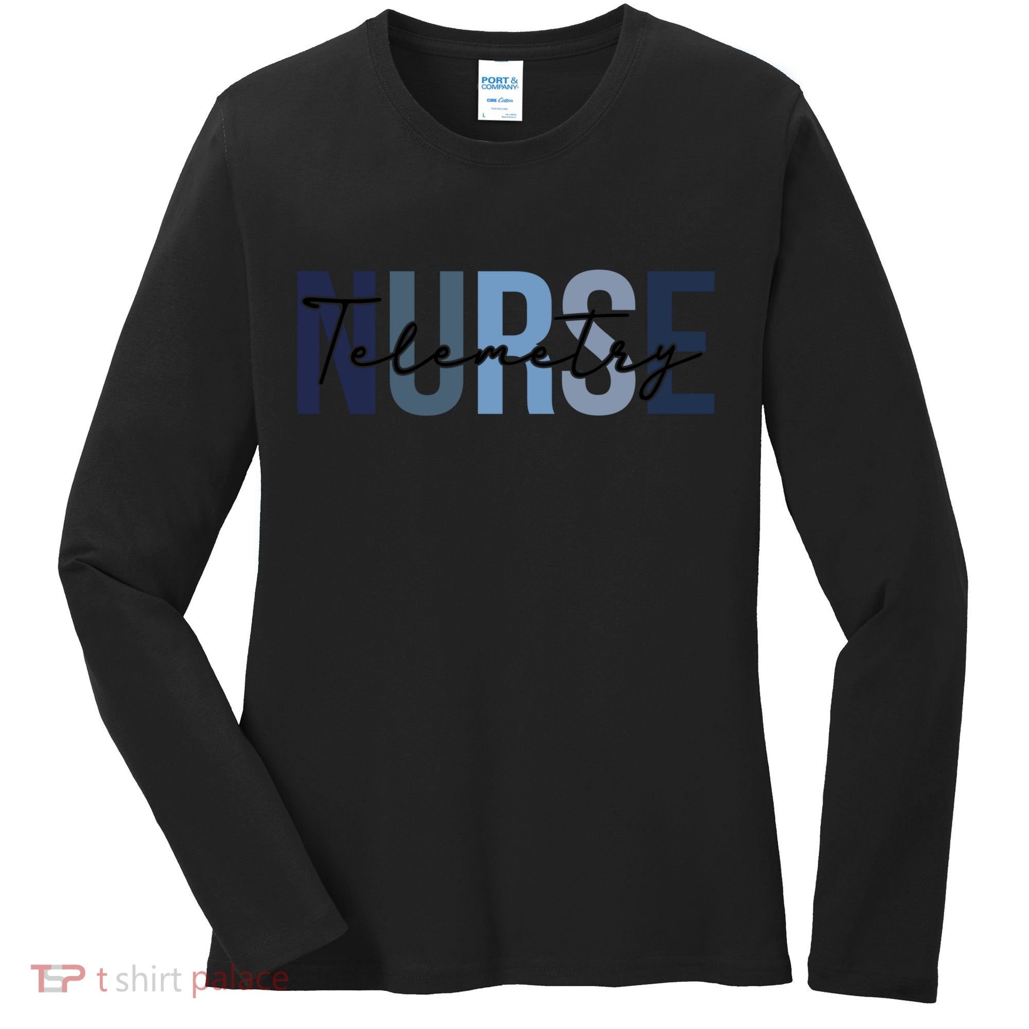 Retro Telemetry Nurse Print For Nursing Student Women's Long Sleeve Shirt