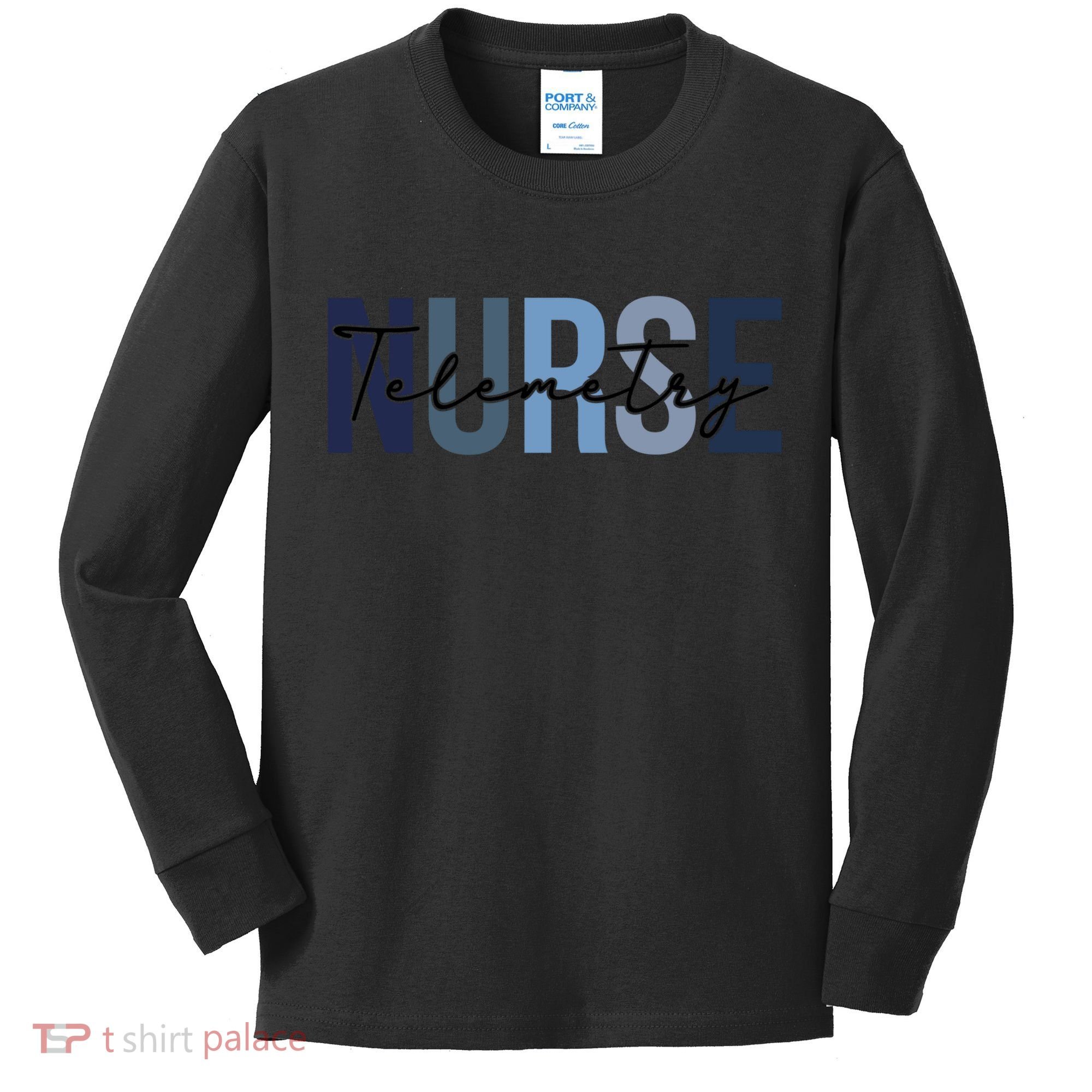 Retro Telemetry Nurse Print For Nursing Student Kids Long Sleeve Shirt