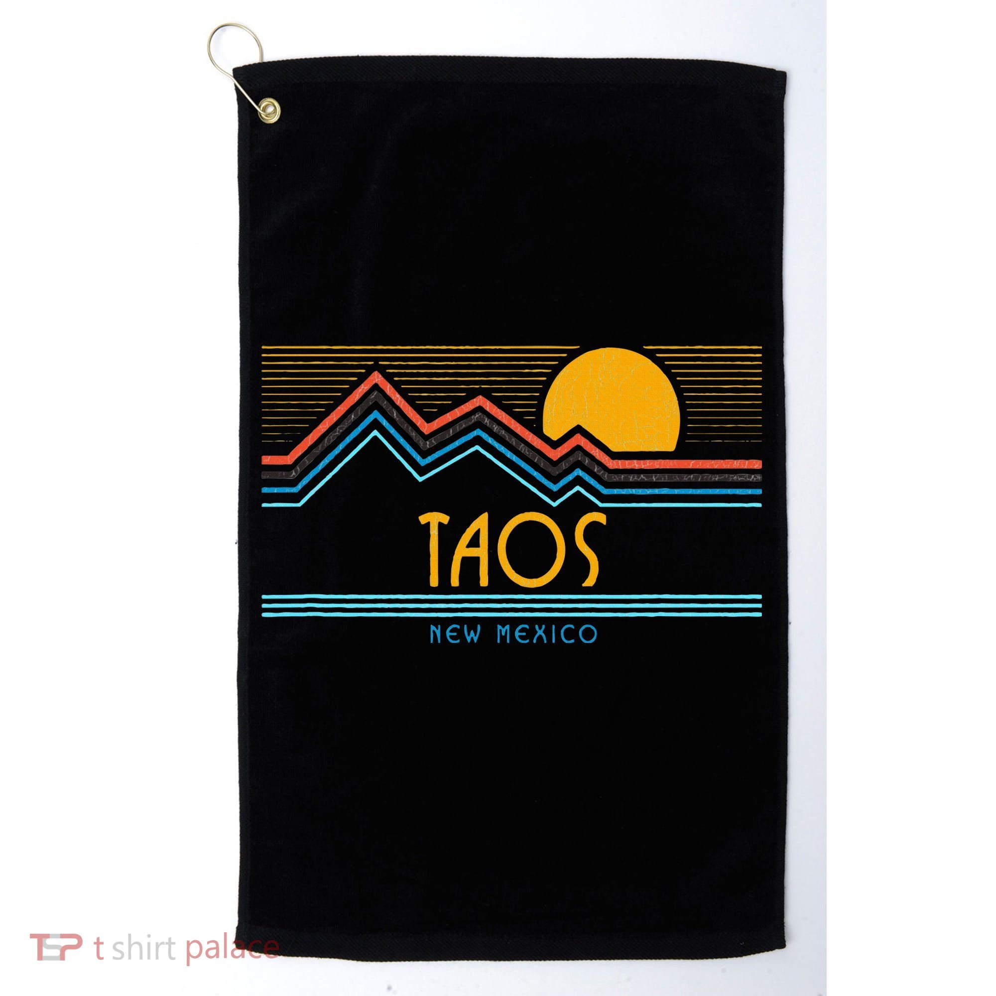 Retro Taos New Mexico Golf Towel