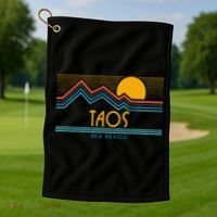 Retro Taos New Mexico Golf Towel thumb 1