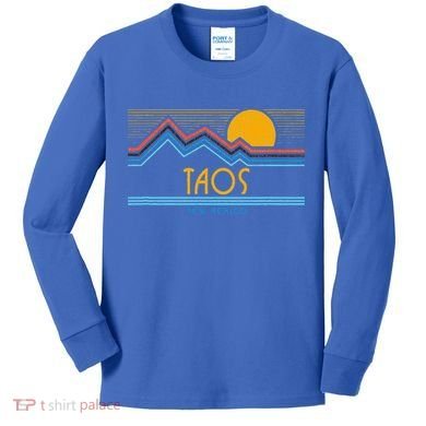 Retro Taos New Mexico Kids Long Sleeve Shirt