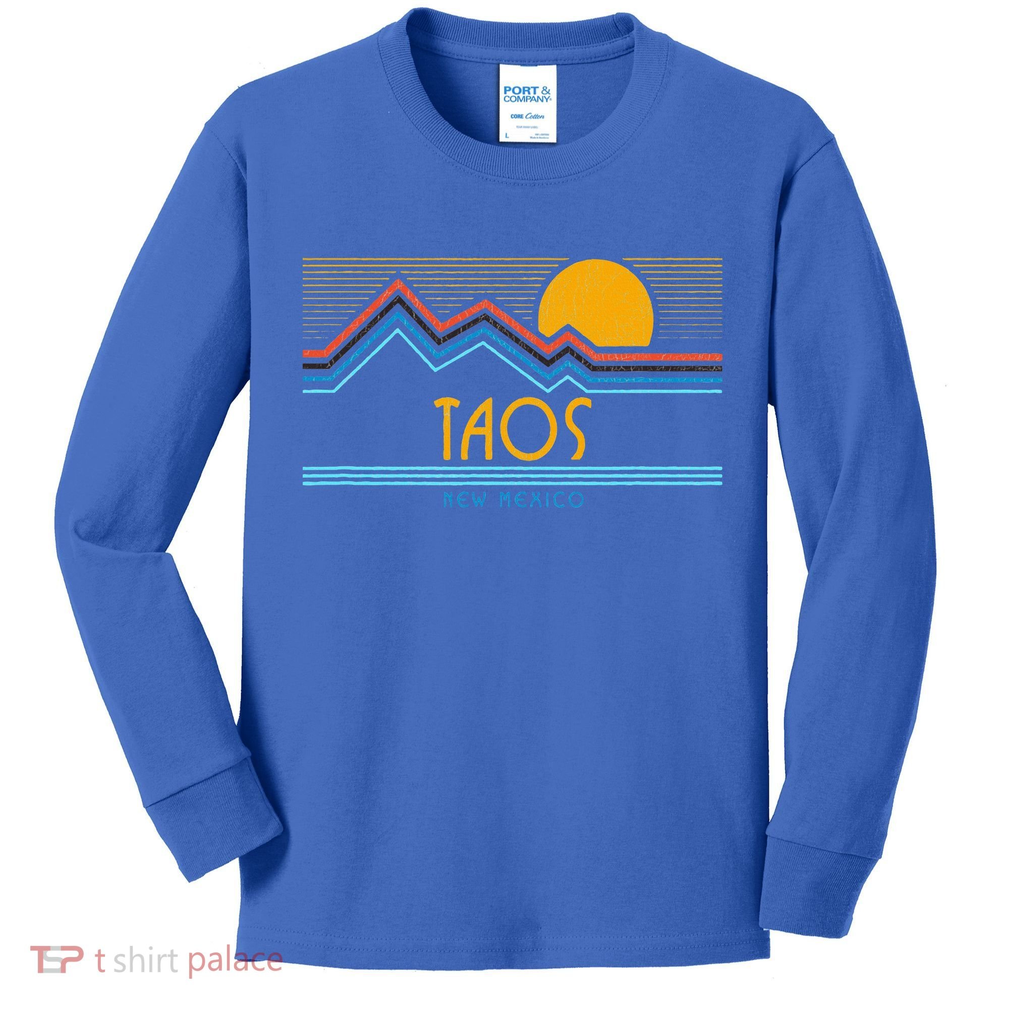 Retro Taos New Mexico Kids Long Sleeve Shirt