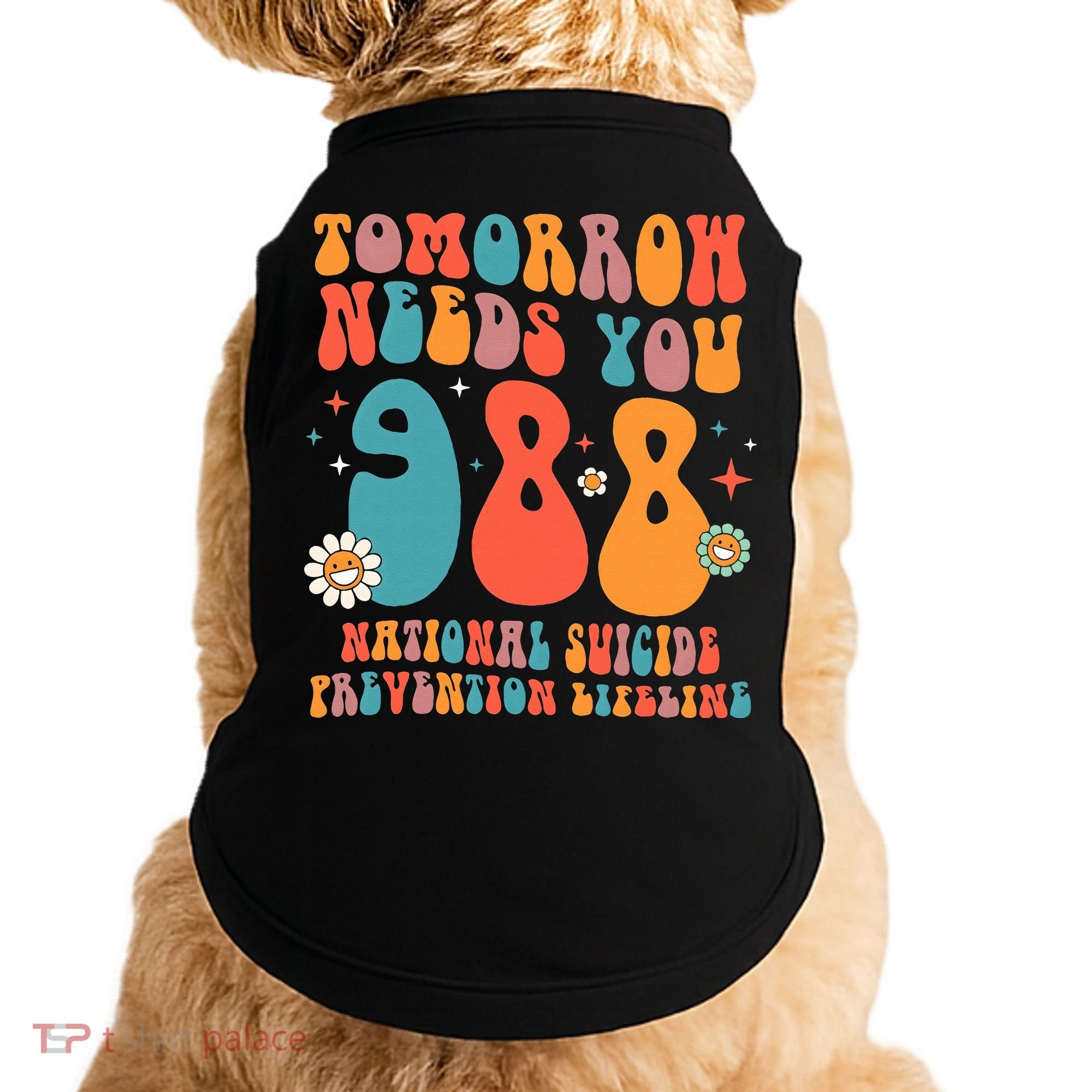 Retro Tomorrow Needs You 988 Suicide Prevention Awareness Doggie Tank