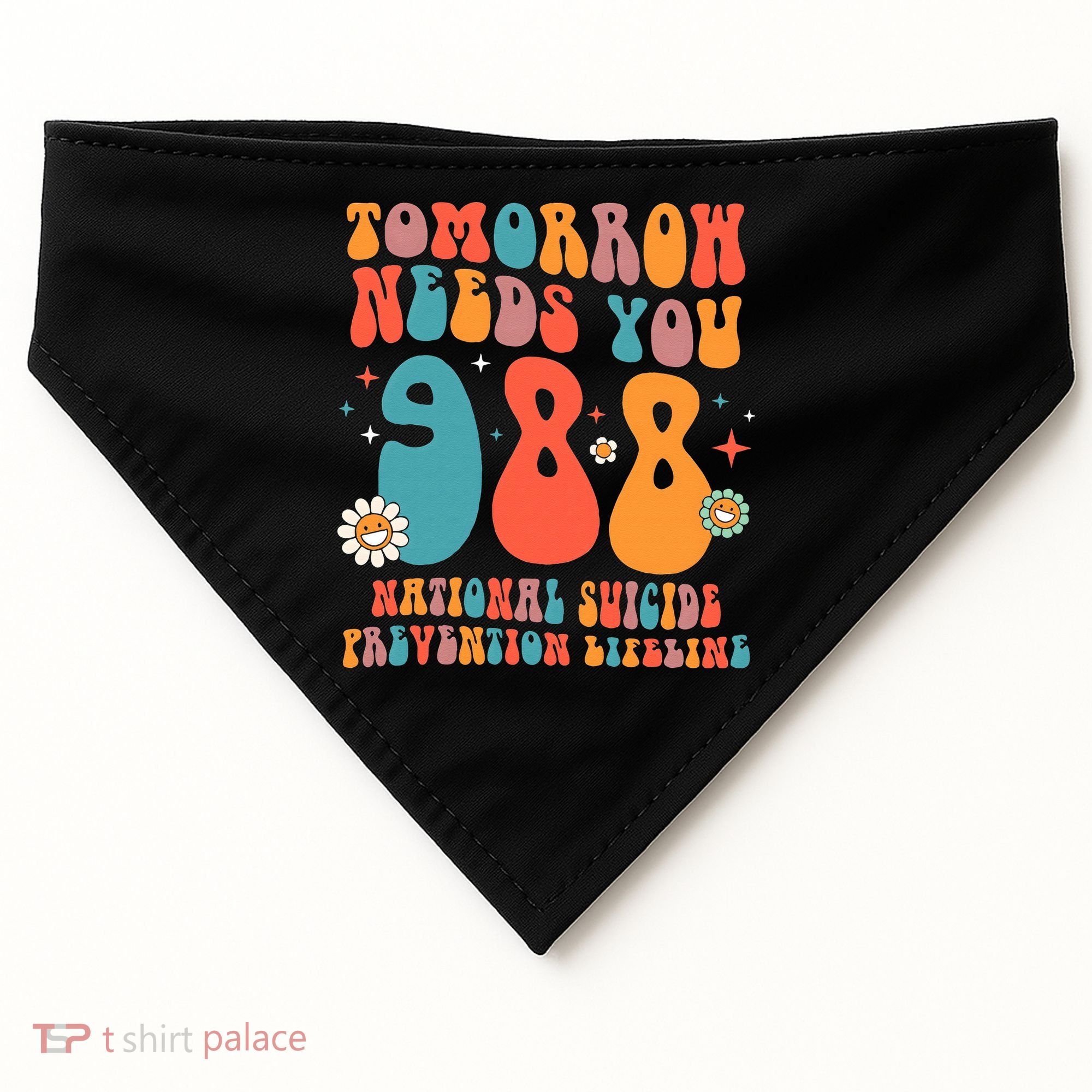 Retro Tomorrow Needs You 988 Suicide Prevention Awareness USA-Made Doggie Bandana