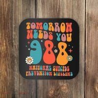 Retro Tomorrow Needs You 988 Suicide Prevention Awareness Coaster thumb 0