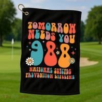 Retro Tomorrow Needs You 988 Suicide Prevention Awareness Golf Towel thumb 1