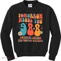 Retro Tomorrow Needs You 988 Suicide Prevention Awareness Kids Sweatshirt thumb 0