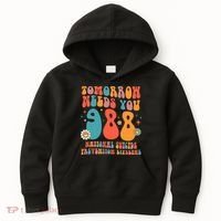 Retro Tomorrow Needs You 988 Suicide Prevention Awareness Kids Hoodie thumb 0