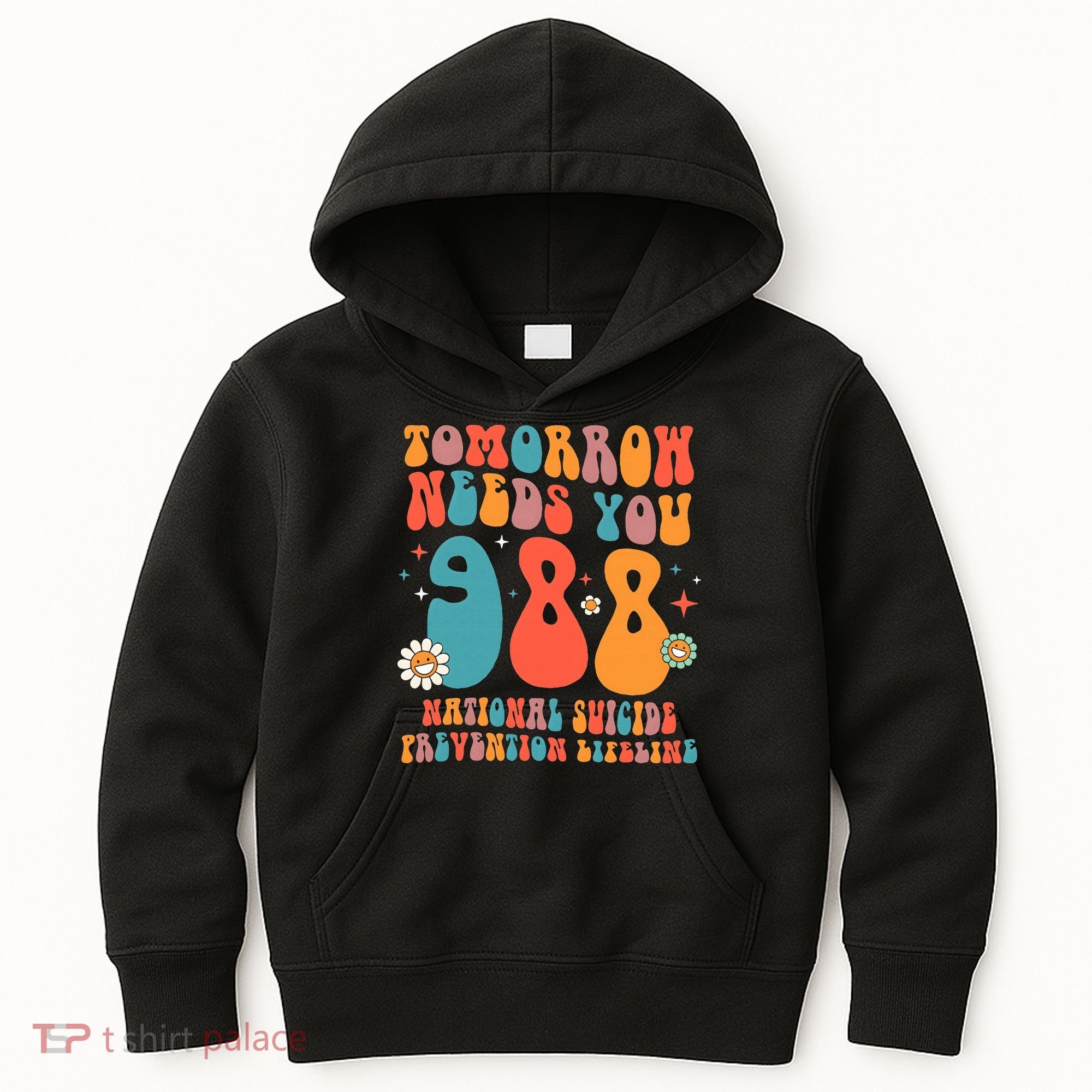 Retro Tomorrow Needs You 988 Suicide Prevention Awareness Kids Hoodie