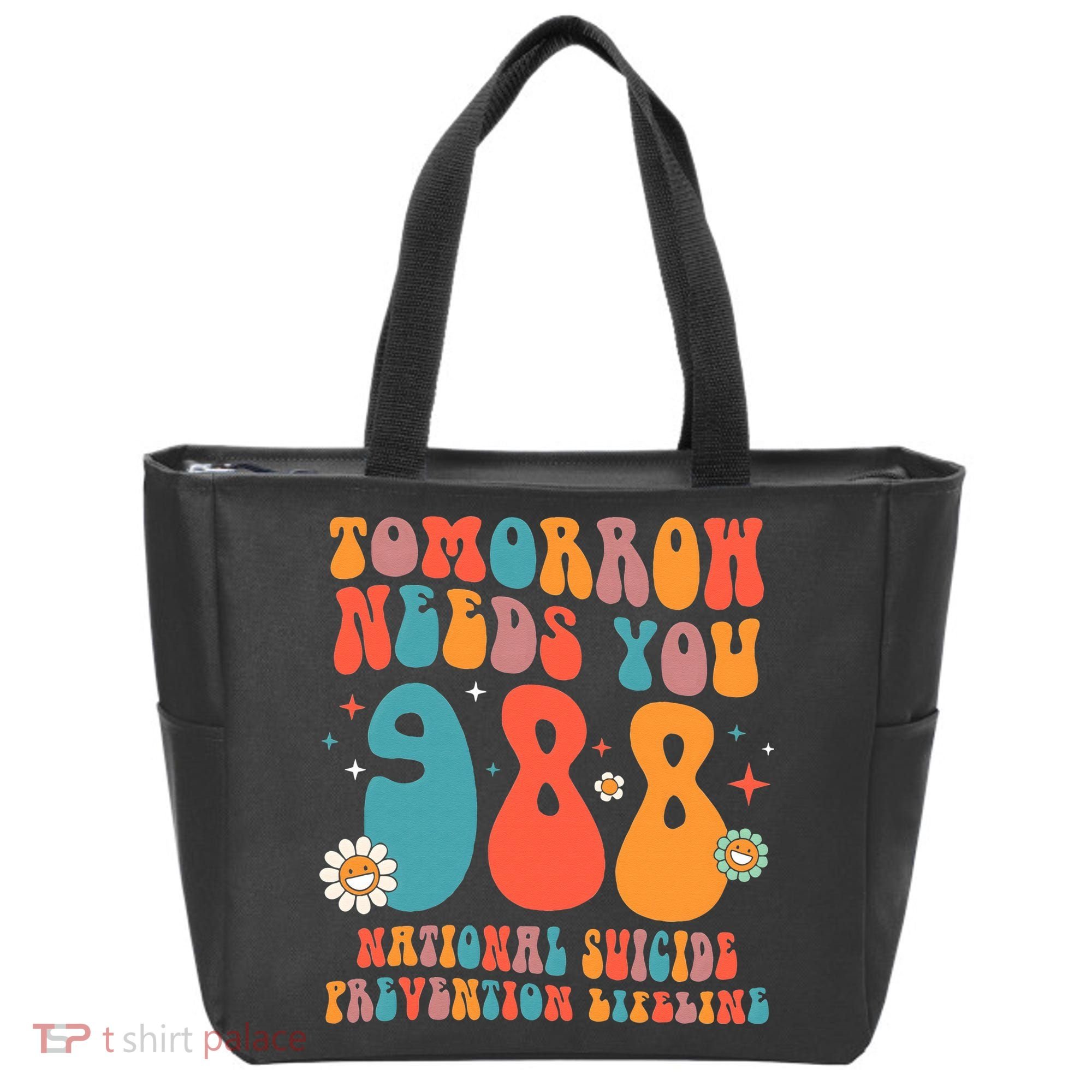 Retro Tomorrow Needs You 988 Suicide Prevention Awareness Tote Bag