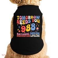 Retro Tomorrow Needs You 988 Suicide Prevention Awareness Doggie Tank thumb 0