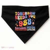 Retro Tomorrow Needs You 988 Suicide Prevention Awareness USA-Made Doggie Bandana thumb 0