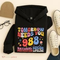 Retro Tomorrow Needs You 988 Suicide Prevention Awareness Hoodie thumb 4