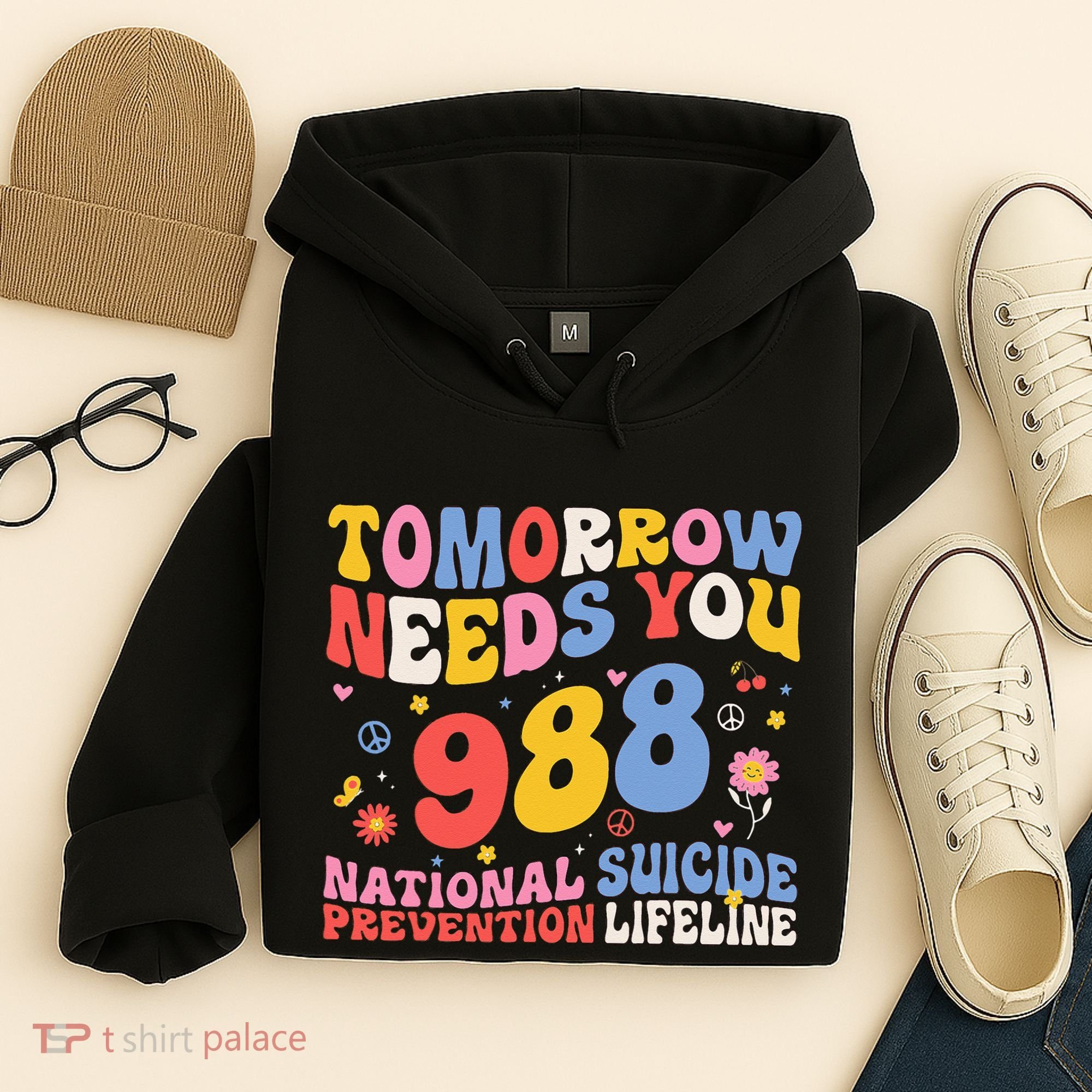 Retro Tomorrow Needs You 988 Suicide Prevention Awareness Hoodie