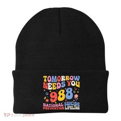 Retro Tomorrow Needs You 988 Suicide Prevention Awareness Beanie