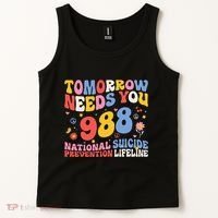 Retro Tomorrow Needs You 988 Suicide Prevention Awareness Tank Top thumb 2