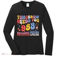 Retro Tomorrow Needs You 988 Suicide Prevention Awareness Women's Long Sleeve Shirt thumb 0