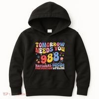Retro Tomorrow Needs You 988 Suicide Prevention Awareness Kids Hoodie thumb 0
