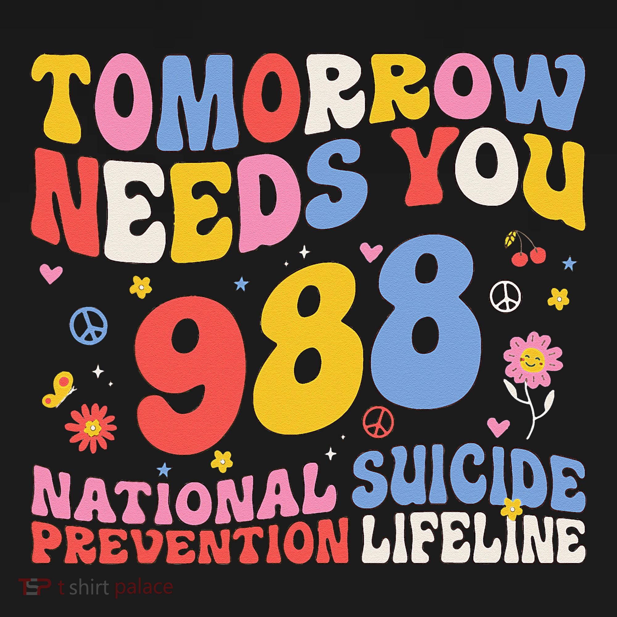 Retro Tomorrow Needs You 988 Suicide Prevention Awareness Kids Hoodie