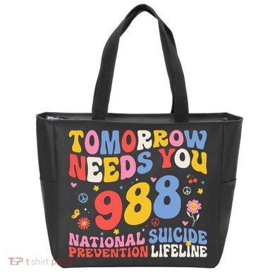 Retro Tomorrow Needs You 988 Suicide Prevention Awareness Tote Bag