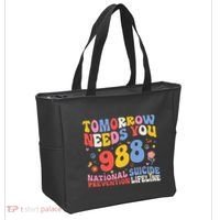 Retro Tomorrow Needs You 988 Suicide Prevention Awareness Tote Bag thumb 2