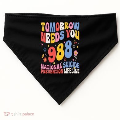 Retro Tomorrow Needs You 988 Suicide Prevention Awareness USA-Made Doggie Bandana
