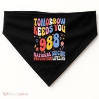 Retro Tomorrow Needs You 988 Suicide Prevention Awareness USA-Made Doggie Bandana thumb 0