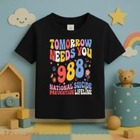 Retro Tomorrow Needs You 988 Suicide Prevention Awareness Toddler T-Shirt thumb 3